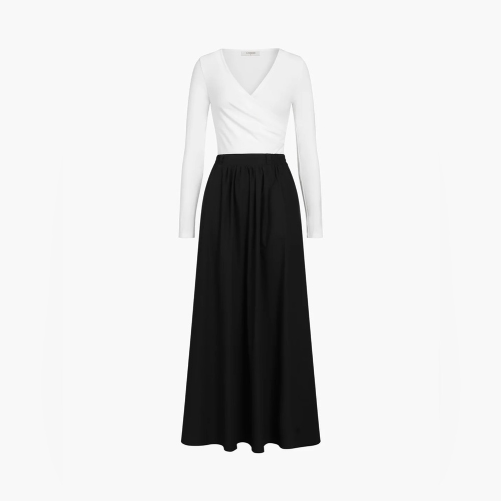 COMMENSE V-Neck Double Pockets Long Sleeve Long Dress - size small, medium - Picture 7 of 8